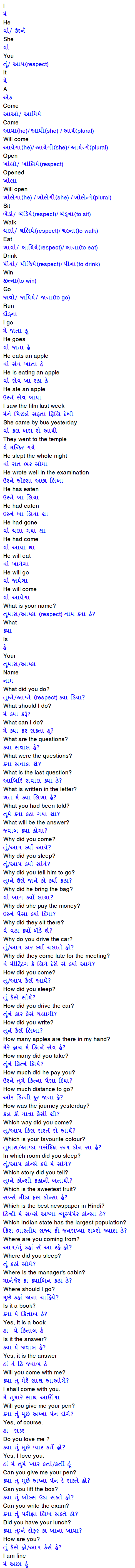 Learn Hindi through Gujarati