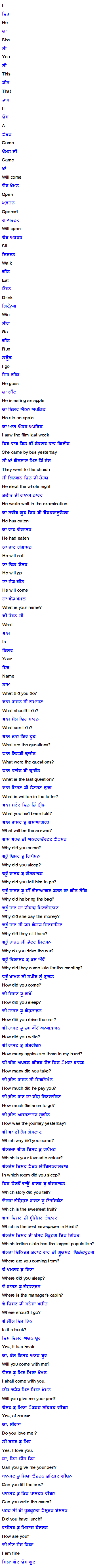 Learn German through Punjabi