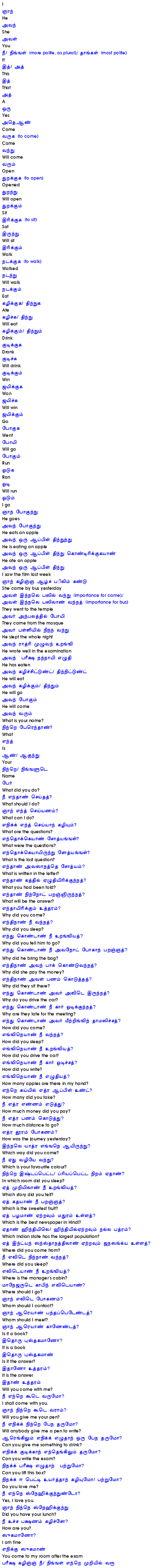 Learn Malayalam through Tamil