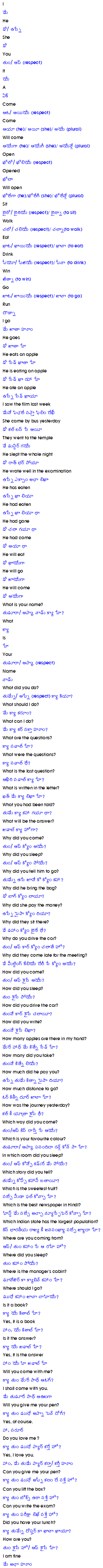 Learn Hindi through Telugu